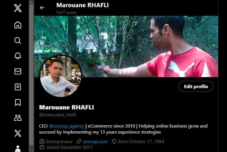 Marouane RHAFLI twitter account