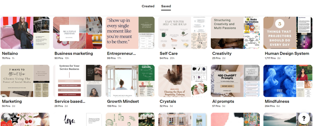 pinterest boards to build business