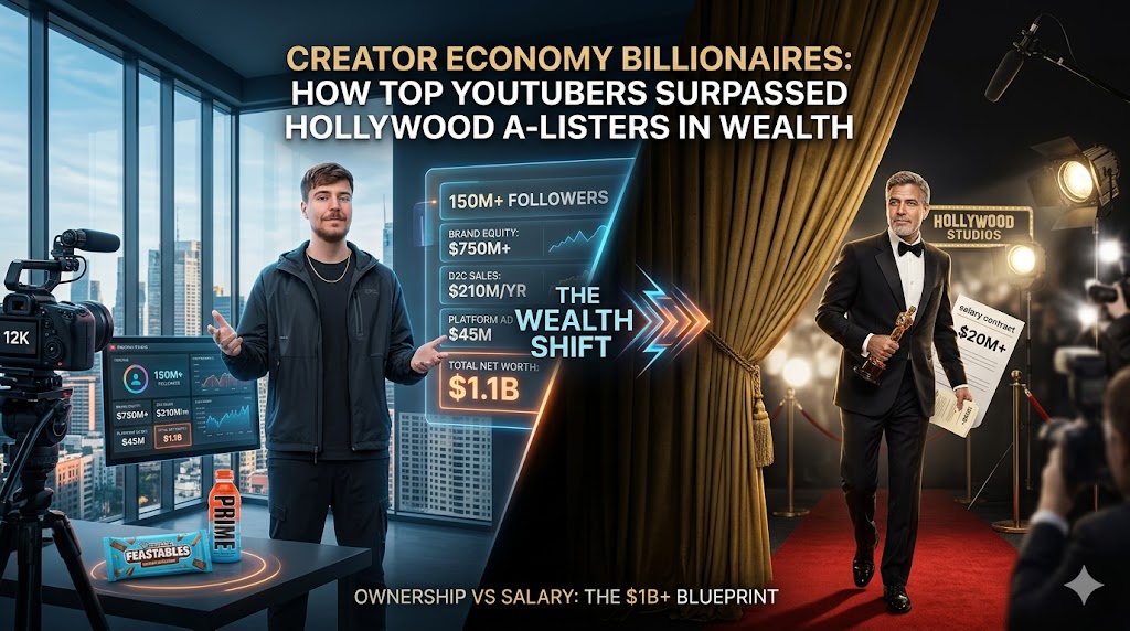 The Creator Economy Billionaires: How Top YouTubers Surpassed Traditional Hollywood A-Listers in Wealth