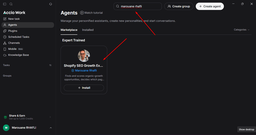Install Marouane RHAFLI seo ai AGENT
